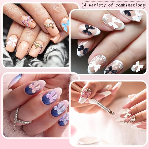 200st 3D boog nagel bedeltjes, schattige nagel kunst accessoires kleurrijke boog nagel kunst decoraties hars boog nagel decoraties 3D mix stijlen nagel decoratie kits voor nagel kunst ontwerp DIY Craft 5