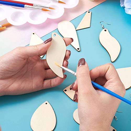 Houten bengelen oorbellen maken Kit met 80 st Hout Geometrische Blanco Hanger & 90 st Vis oorbellen Haakjes & 90 st Jump Rings voor DIY oorbellen maken 4