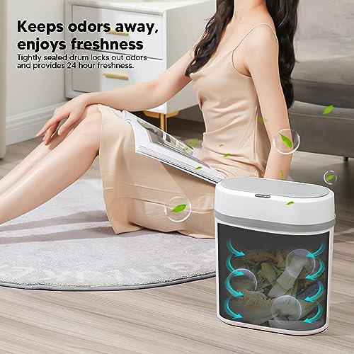 Automatische sensor vuilnisbak 12 Litre Trash Can Motion Sensor voor Hands-Gratis afvalbak, Geschikt voor Slaapkamer, Badkamer, Keuken 5