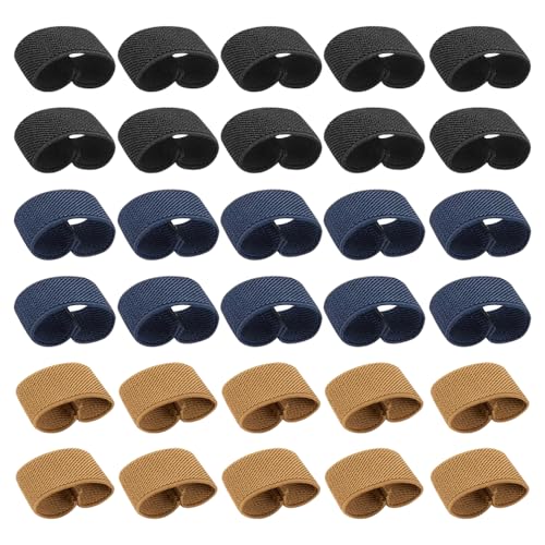 30Stuks riemlussen voor broeken Elastische riemhouders Rugzakhouder Nylon Webbing Outdoor Keepers Hoops Accessoires voor het beveiligen van riem Rugzakken Slings, Multicolor, S