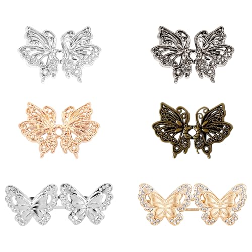 6Pcs Tailleaansteker Broeken Afneembare broek Klemmen Kleefband Bling Kleefband Aanscherping Verstelbare Jeans Knop Pins voor Waist Voor Losse Jeans Pants