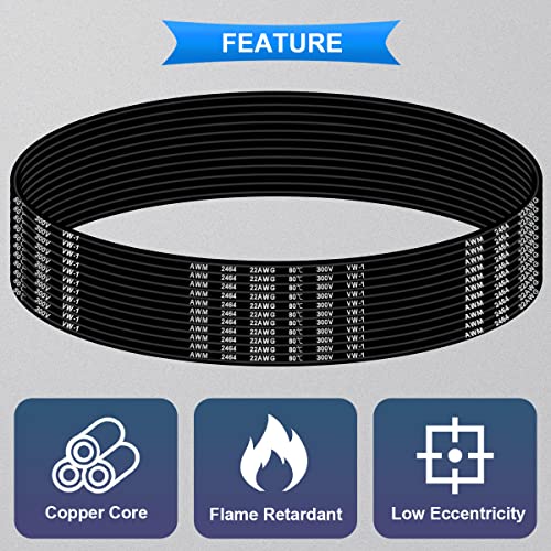 22 AWG elektrische draad, 2 x 0,3 mm2, 22 Gauge, 300 V, 2 Wire Tinned Koper Kabel met PVC, 10 Metres, Flexibele Kabel voor Auto, LED Strips met 10 stuks Heat Shrink Tubing 4