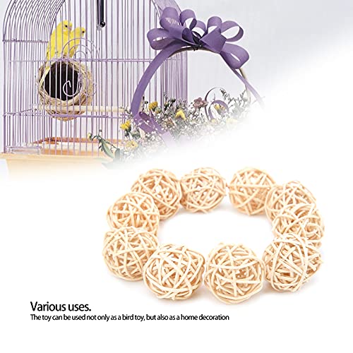 10 stukken Rattan ballen, Natural Parrot Parakeet Kauw Speelgoed Rattan ballen voor Parakeet Budgie Cockatoo Hangen DIY Crafts 5