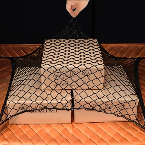 Auto Bagage Net Cargo Security Net Trunk Net 70 x 40 cm Uitschuifbaar tot 140 x 80 cm Organisatie Bagage Net Elastische Mesh met 4 haken Bagage Net voor de meeste auto's 3