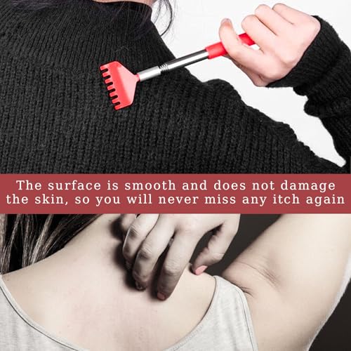 4 x Telescopische rugkrabben, hoge kwaliteit roestvrij staal, 20 cm, uitschuifbaar tot 68 cm, Geschikt voor rugkrabben voor mensen met niet-flexibele gewrichten 4