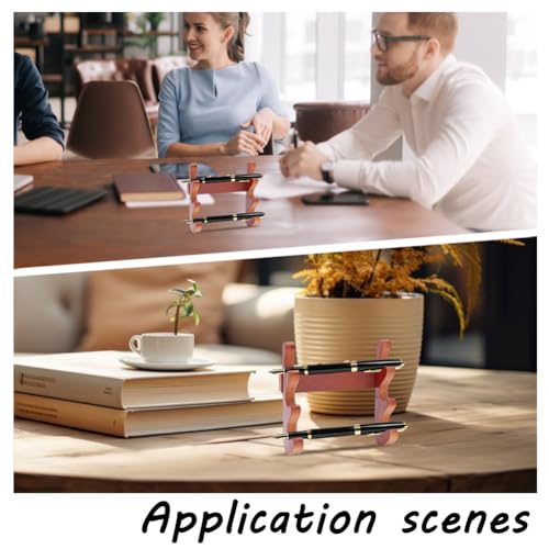 Wandhouder voor toverstokken, 18 x 8 x 18 cm, houten wandsteunstandaard, 3-traps staafhouder voor toverstok, thuis, kantoor, display decoratie, Zadel Bruin 5