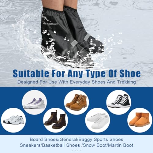 Waterdichte Overschoenen, Non-Slip Herbruikbare Fietsschoenen, Overschoenen, Verstelbare regenhoes, Schoendeksels met Reflectoren voor Motorfiets, Fietsen, Wandelen, Outdoor 4