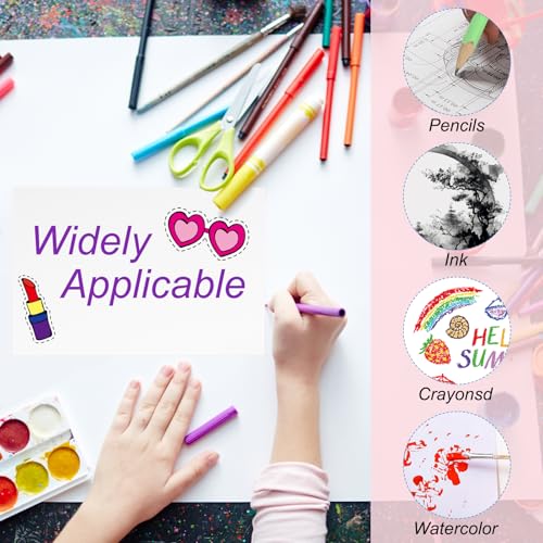 100 Sets puur katoenen aquarel kaarten 150 lb/300 GSM ansichtkaarten afgeronde hoeken met enveloppen voor kunst beelden creatieve dank notities, 15x7 inch 4