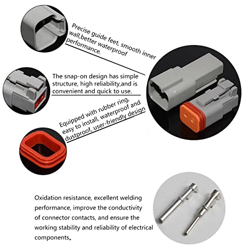 elektrische verbindingsstukken 2 Pin verzegeld Grijs Mannelijke vrouwelijke auto waterdicht 16-20 AWG voor motor, scooter, auto, boot (10 Sets) 4