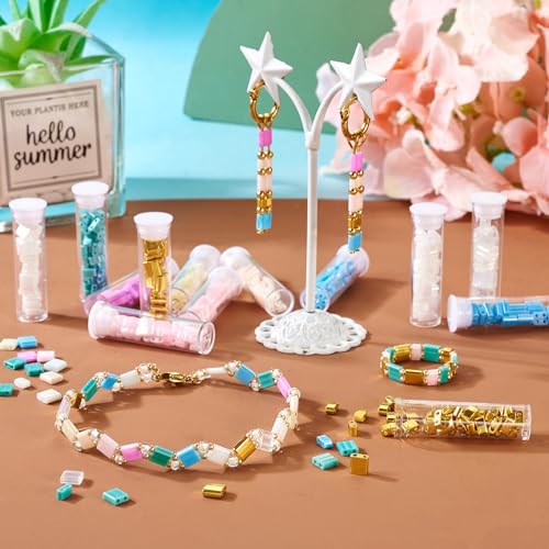 395 st. 2 Hole Half Tila Kralen 15 Style Rechthoekige Glazen Zaad Kralen voor Multiple Strands Armband Ketting sieraden ambachten maken, Gat: 0,5~0,8mm 5