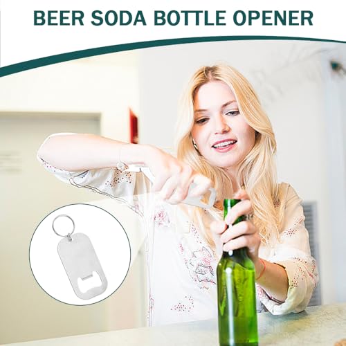 4 st. Flat Bottle Opener Keychain Bier Fles Opener Roestvrij stalen Keychain Bier Soda Fles Opener Draagbaar voor thuis Keuken Bar Party Restaurant 5
