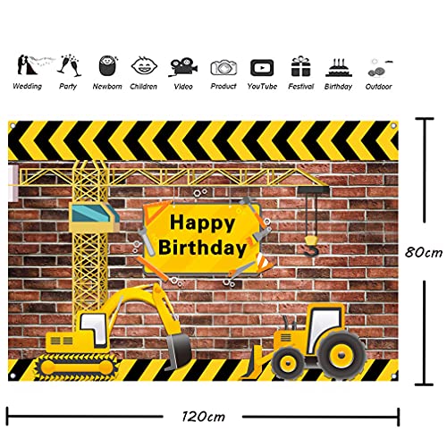 Verjaardag decoratie voor jongens, bouwplaatsen thema feest banner, 1. 2, 3, 4, 5, 6, Gelukkige verjaardag, Placard Gelukkige verjaardag, Gelukkige verjaardag, Achtergrond