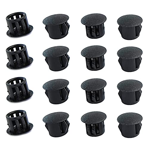 20 Pieces Hole Plugs, Ronde Plastic Plug, Klikbare Locking Hole Cover, Plastic Hole Plugs voor kabinetmeubilair, Zwart, 11mm