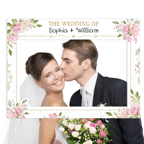 Foto Box bruiloft accessoires - 80 x 60 cm Bloemen foto frame - Foto Props Bruiloft - Foto Booth Props voor bruiloft decoratie