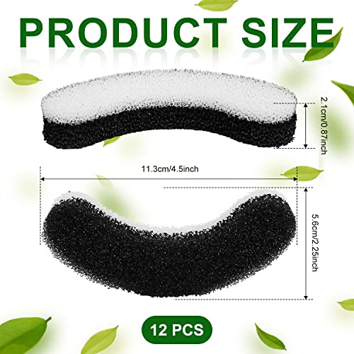 12 st Filter Sponge Kat Fontein, Zachte Voorfilter Sponge Arc-vormige Waterfontein Filters Vervanging Pet Kat Fontein Filter Vervangen voor Clear Cat Fountain Hond Water Dispenser
