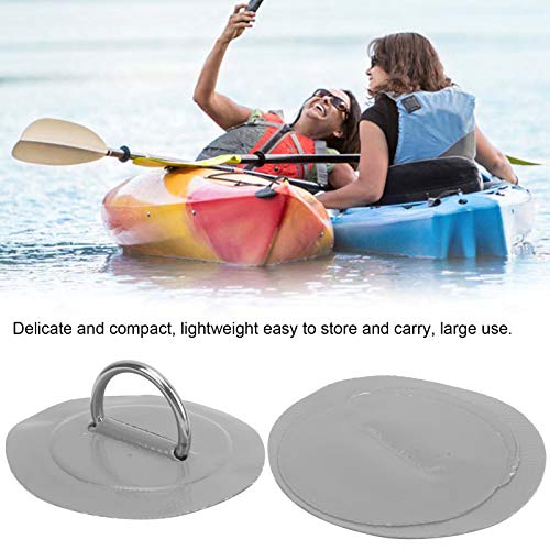 2 stuks Marine Vaste Buckle Paddle Board D-Ring Kajak D-Ring Pad Opblaasbare boot D-Ring Patch met Bungee Cord voor Marine Kayak(Grey)
