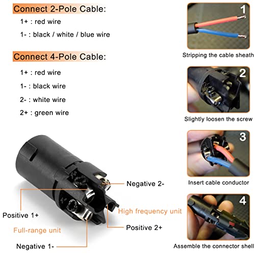 voor Speakon Connector NL4FC Speaker Audiokabeladapter, 4 Pole Plug DIY Draadschroef Twist Lock Head voor Neutrik voor Speakon NL4FC NL4FX NLT4X NL2FC Versterker, 12 stuks 4