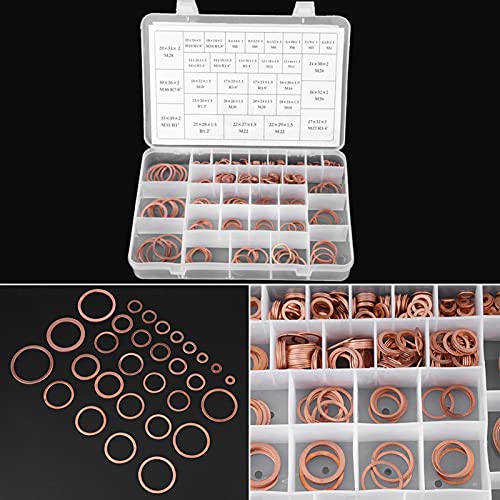568 Pieces Plating Koperen Trays 30 Maten Koper Flat Sealing Box Assortiment Set, Koperen Tray Place Pakkingen Plastic Box 5