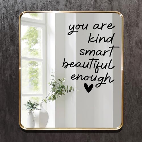 3 st Spiegel Stickers, Inspirational Quote Spiegel Sticker Spiegel Stickers Zelf-Adhesive Meisjes Badkamer decoratie Sticker positieve citaten Stickers Motivational Sentence Stickers Waterproof