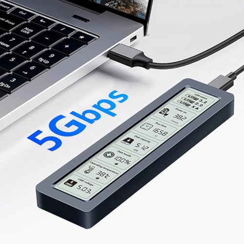 M 2 NVMe behuizing met USB-connectiviteit voor verbeterd databeheer, M 2 Smart Screen Display Harde Schijf Box 5Gbps Type C USB 3.2 5