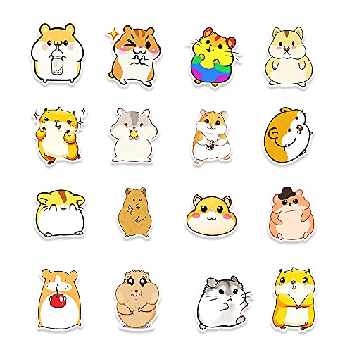 Hamster Sticker Set Stickers Kids Tieners 50 stuks Dieren Waterdicht Vinyl Stickers Laptop Skateboard Koffer Helm Auto Fiets mobiele telefoon Motorrijwiel Bike Scrapbook Cadeau