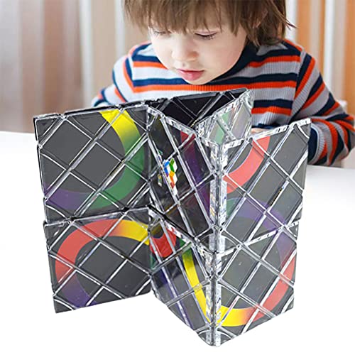 QCSTORE Magische puzzel - 12 panelen, 3 ringen, Zwarte Opvouwbare Kubus, Klassiek Speelgoed 4