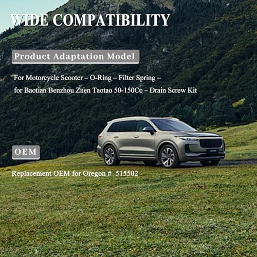 Motorfiets Scooter Drain Oil Plug Set - O-Ring + Filter + Voorjaar - Voor Baotian Benzhou Znen Taotao 50-150cc - Kit Drain Plug 3