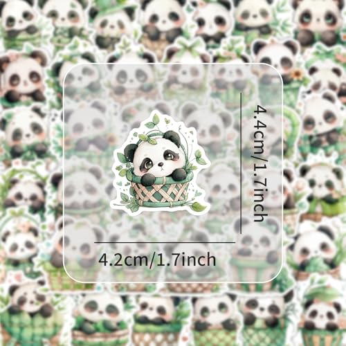 Panda Stickers voor tieners en volwassenen, Pack van 50, Panda Vinyl Sticker Set, Auto, Motorfiets, Fiets, Skateboard, Snowboard, Bagage, Laptop, Koffer, Helm, Motorfiets, Computer 3