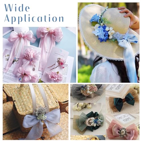 10 Yards Soft Tulle Libbons 38MM Wide Polyester Rimpel Libbons 2 Kleuren Silky Mesh Libbon Zachte Organza voor Party Gift Wrapping Onkruid Bow kostuums 3