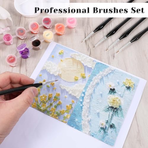 5 Piece Fine Paint Penseel Set, 5 maten Micro Detail Paint Penseel Acryl Penseel Artist Penseel Set Verf op aantal penseel voor Nagel Art Aquarel Olieverf Lijn Schilderen (5 maten)