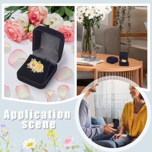 6 stuks Velvet Badge Presentatiedoos, Verzamelaar Stand met Lapel, Velvet Opbergdoosjes voor Broches, Lapel Pins Sieraden, 5,3 x 5,8 x 3,5 cm, Zwart 5