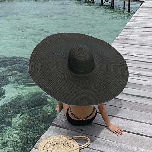 Brede Brim Sun Hat, Oversized Beach Straw Hat voor vrouwen, Slack Straw Hat met stro, Opvouwbare Floppy Beach Sun Hat, Opvouwbare Beach Sun Hat, Opvouwbare Beach Sun Hat 4
