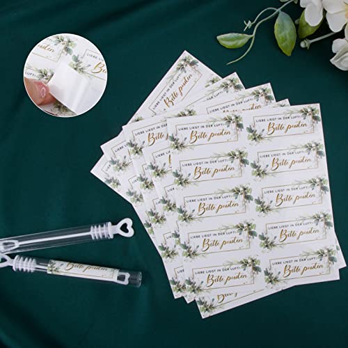 50st zeep bellen bruiloft stickers liefde is in de lucht! Please blow - PVC zeep bellen fles etiketten waterdichte stickers voor bruiloft zeep bellen bruiloft geschenken etc 3