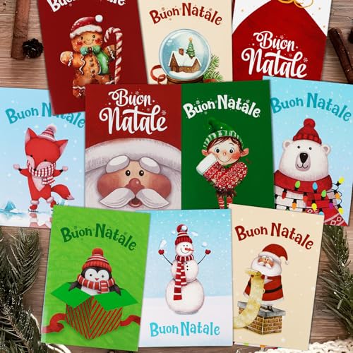 Verpakking van 12 kerstkaarten met enveloppen, kerstkaarten, brieven, vrolijk kerstfeest, Mini kerstkaarten, kerstcadeau voor vrienden, familie 3