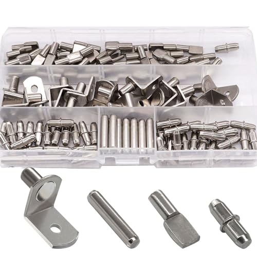 120st 4 stijlen steunposten voor planken, plankhouders, voor meubels, kasten, boekenplanken, keuken, planken, 5mm, 6mm