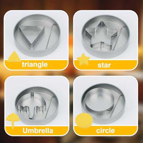 6 st. Roestvrij staal Cookie vormen Set, Koreaans Suiker Snoep maken Kitcirkel Umbrella ster driehoek vormen met non-stick papier bakken hulpmiddelen voor Party Home DIY desserts cakes Treats 3
