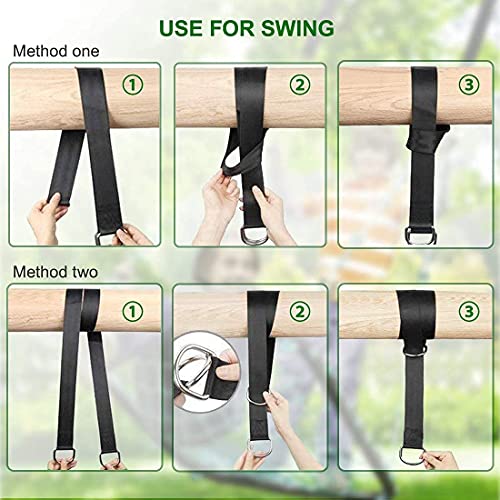 Boom Swing riemen hangen riemen Kit houdt 300kg, Ultra Strong 1.5M/5ft Swing hang riem met Safer Lock Snap Carabiner en Boom bescherming Pads voor Patio hangmatten en Swings 3