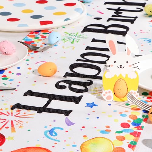 Tafel Runner Gelukkige verjaardag Kinderen Tafel Runner Gelukkige verjaardag Kleurrijke ballonnen Jute Decoratie Verjaardagsfeest 180 x 33cm (B) 4