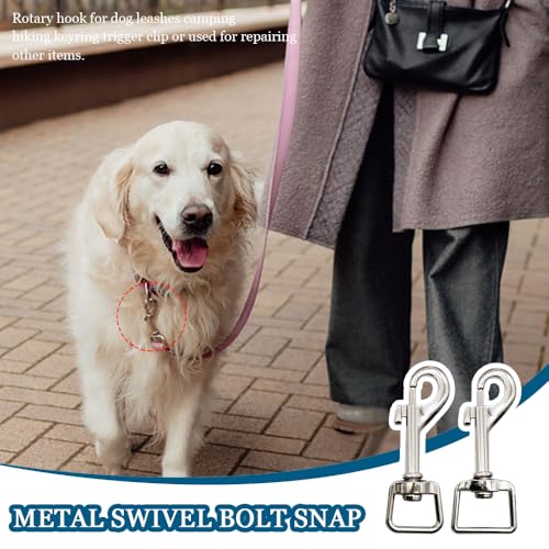 6 st. Rotatable Snap Hooks Metal Rotatable Bolt Snap Heavy Duty Honden Lead Clips Zinklegering Lobster Claw Clasps Rotary Spring Hooks voor Hondenriemen Camping Wandelen Sleutelhanger 5