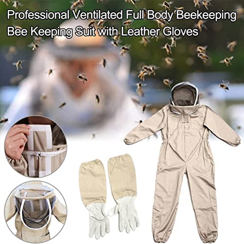 Beekeeping Suit Veil Cap Hoed Kleding Professional Volledig lichaam Geventileerde Beekeeper Beschermende Suit (jas jas en broek) Beeeeping Costume Equipment Tools (L, Katoen-Round Veil) 5