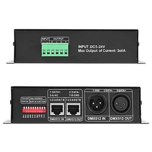 DMX controller 3 kanaal LED 5V~24V DC digitale display decoder dimmen bestuurder DMX 512 4A 3 kanalen decoder module controller voor LED RGB lamp podium verlichting 5