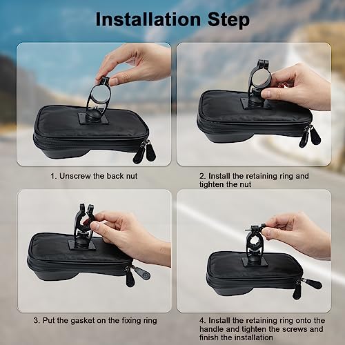 Waterdicht Fietstelefoon houder 360° roterende fiets handvat tas met Touch Screen Fietstas Fiets Telefoonhouder voor iPhone Samsung Smart Phone tot 6.4 Inch 4