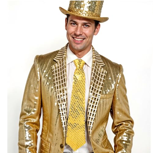 feest sequin stropdas, glitter sequin stropdas voor mannen en vrouwen, feestkostuum carnaval pre-tied stropdas, hen party man carnaval, disco carnaval 4