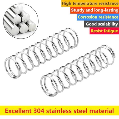10 stuks Mini roestvrij stalen veren, metalen veren voor vervanging en reparatie, 0,7 x 5 x 15 mm compressieveren, mechanische compressie voorjaar 5