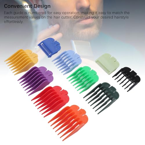 Clipper Guard Combs Hair Clipper Protectors Hair Trimmer Guards Trimmer Guard Combs 10 maten Hair Clipper Combs Gidsen Professional Kleurrijke nummer gecodeerd 5