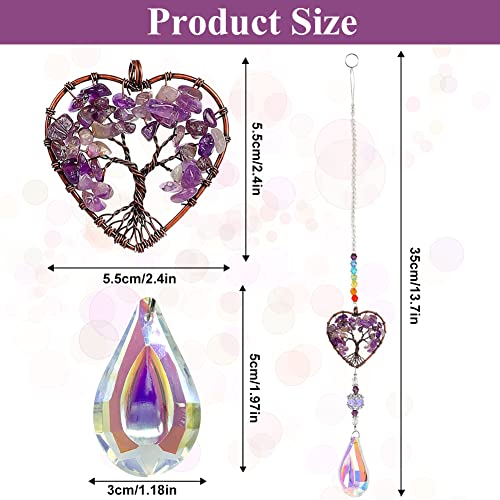 Zonvanger kristal hanger voor gordijnen, mooie bomen van het leven, therapeutische glazen geschenken, amethist van de regenboog fabrikant Sun Catcher voor opknoping tuin ramen 5