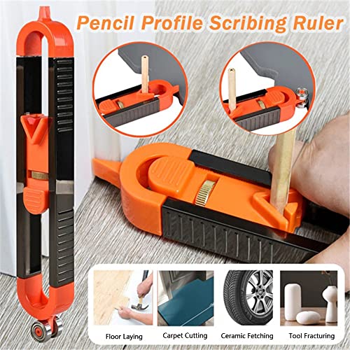 Schrijven Liniaal Contour Gaug met slot, Nauwkeurige kopie Onregelmatige vormen Scribe Tool Multifunctionele Contour Fetcher Verstelbare vergrendeling Houtbewerking Meetmeter 4