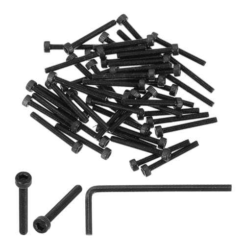 M3 x 25mm Hex Socket Head Schroeven 50 Pack 12.9 Degree Carbon Steel Hex Socket Schroef met Hex Key Black