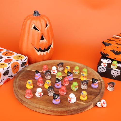 30st Halloween Mini Hars Eenden, 6 Styles Miniatuurfiguren Grim Reaper Demon Zombie Ghost Imp Witch Halloween Thema Kleine eenden voor Tuin Landschap Poppenhuis Decoraties Party Favors 3