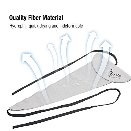 Saxofon Putztuch, dauerhafte Faser Saxofon Fl?te durchziehen Putztuch Werkzeug f ̈1r Rohr Innere s?ubern(Grau) 3